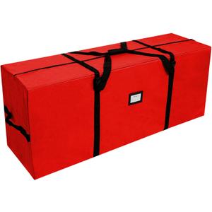 AerWo Christmas Tree Storage Bag 7.5 ft, Large Christmas Tree Storage Box, Christmas Storage Containers Fits Up to 7.5 Ft Artificial Trees Heavy Duty 600D Oxford Xmas Holiday Tree Bag with Dual Zipper (Red)