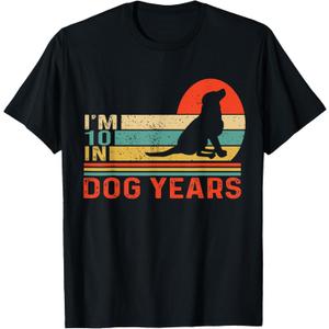 I'm 10 In Dog Years Vintage 70th Birthday Funny 70 Years Old T-Shirt, 2XLT