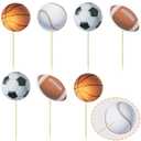 Gyufise 36 Pack Sports Cupcake Toppers Baseball Rugby Cupcake Picks Basketball Toothpicks Soccer Ball Football Cake Decor for Boy Happy Birthday For Sports Ball Game Theme Party Supplies Decoration