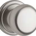 Kwikset Hancock Interior Passage Door Knob, Handle For Closet and Hallway Doors, Non-Locking Doorknob in Satin Nickel, with Microban Protection