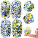 800 Pcs Mini Capri Lemon Muffin Liners Amalfi Coast Party Paper Baking Cup Blue Yellow Lemon Cupcake Wrappers for Capri Mediterranean Positano Italian Wedding Birthday Party Decor