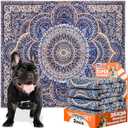 Super Absorbent Washable Pee Pads for Dogs 36x36 - 2 Pack Reusable Puppy Potty Training Mats - Cloth Whelping Blankets - Waterproof, Urine Leak-Proof & Non-Slip for Playpen Floor Carpet, Royal Blue 