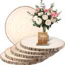 Wood Slices 6 Pack 9-10.5 Inch Large Wood Rounds Natural Wood Slices for Centerpieces, Weddings & Baby Showers, Table Decorations, Crafts, DIY, Arts
