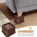 MYMULIKE Bed Risers 5 Inch, Oversized Fit Up to 5.5" Legs, Heavy Duty Support 6000lbs, Stackable Bed Raising Blocks Furniture Sturdy Bed Lifts for Couches, Tables, Desk(Brown, 5 inch-4 Pack)