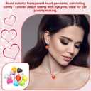 MECCANIXITY Resin Heart Charm, Valentine Love Heart Pendants Transparent Keychains Charm for DIY Jewelry Making Bracelet Necklace Earrings Party Decoration