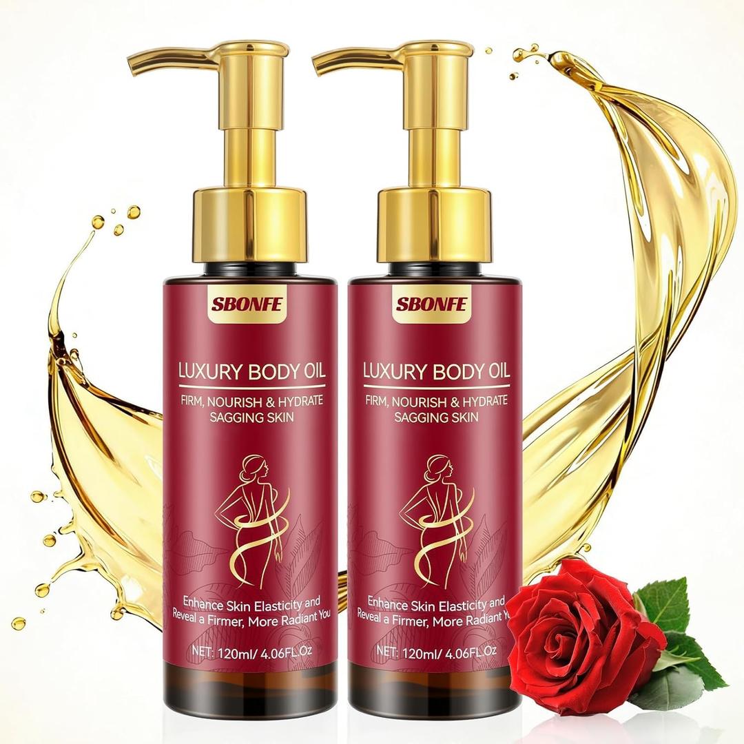 Body Firming Oil - Luxury Glow Remedy for Crepe Skin,Tightening & Hydrating After Shower Treatment For Arms, Legs, Stomach, Natural, Lightweight, Non-Greasy Formula For Dry Skin-4.06 FLOZ (Pack of 2)