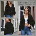 Women's Loose Sweater Button Soft V-Neck Long-Sleeved Cardigan Knitted Sweater Warm and Comfortable Coat (M)