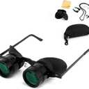 Professional Hands-Free Binocular Glasses for Fishing, Bird Watching, Sports, Concerts, Theater, Opera, TV, Sight Seeing, Hands-Free Opera Glasses for Adults (Green Film Optics)-Upgraded