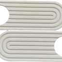 17 Inch Kitchen Sink Splash Guard, Stone Faucet Mat for Kitchen, Diatomite Quick Dry Stone Mat Sink Protectors, Water-Absorbent Faucet Handle Drip Catcher Tray with Drainage (White, 17.7" x 3.9")