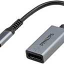 Philips USB C to DisplayPort Adapter, [8K UHD @ 60Hz 4K HD @ 144Hz] Type C USB C Adapter 32.4 Gbps Data Transfer Speed for MacBook Pro MacBook Air, iPad Pro, XPS 15/13, Spectre, Surface, SWL9753S/37