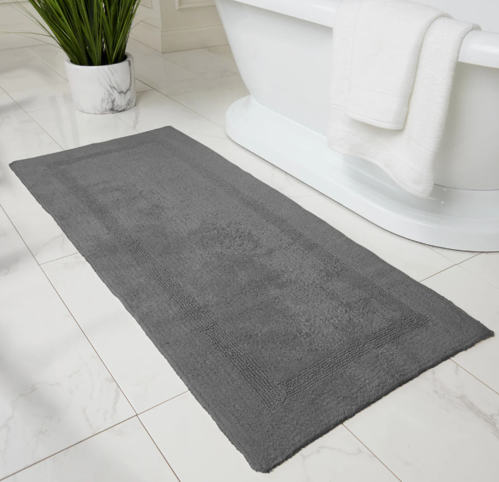 Fabstyles Basix Soft & Absorbent Reversible Cotton Bath Rug, Size 24"x60"