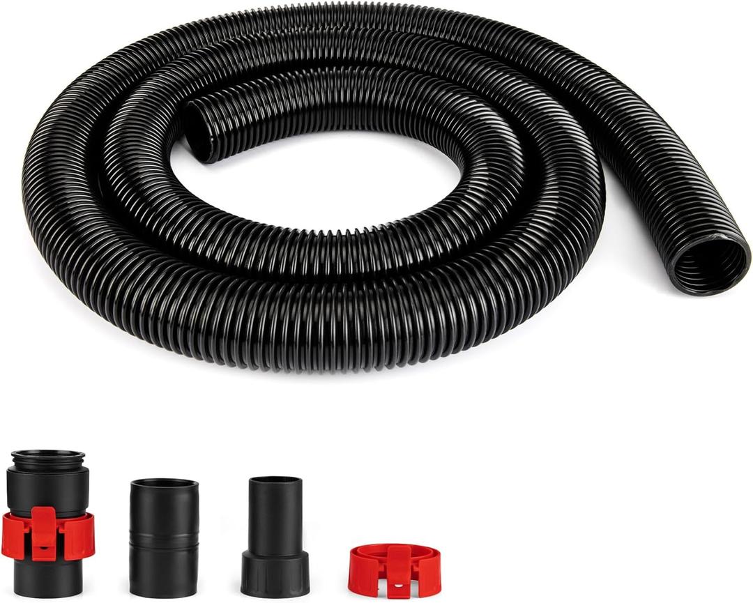 Shop-Vac 8 FT X 1-7/8" Universal Hose, Replacement Hose Compatible with Rigid, Dewalt, Husky, Craftsman, Bauer, Masterforce Vacuum Cleaners