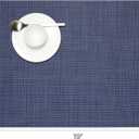 Chilewich Mini Basketweave Placemats in Indigo - Set of 4 - Easy Care Woven Tabletop Textiles - Indoor/Outdoor - 19" x 14" Rectangle