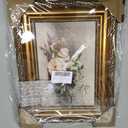 CUMLKGT Vintage Gold Framed Wall Art for Living Room, Flowers Oil Painting Canvas Print, Ornate Baroque Frame, Bedroom Wall Decor Gifts for Friends or Family - 12" x 9"