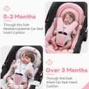 BOMOLOUR Infant Car Seat Insert with Removable Cushion for Baby Preemie Newborn Infant, Reversible carseat Insert Head Body Support Fits for Stroller, Baby Swing, Rocker, Bouncer, Bassinet - Pink