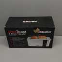 Mueller UltraToast Full Stainless Steel Toaster 4 Slice, Long Extra-Wide Slots for Bagels and Waffles, 6 Browning Levels, LED Display, Cancel/Defrost/Reheat Functions & Removable Tray, Kitchen Gadgets