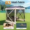 Tecoom 6x6ft Pop Up Gazebo Tent, 4-Sided Canopy Shelter Tent with Mesh Windows for Camping, Portable Large Shade Tents with Siedwalls, Carrying Bag and Stakes for Outdoor, Garden, Lawn, and Backyard