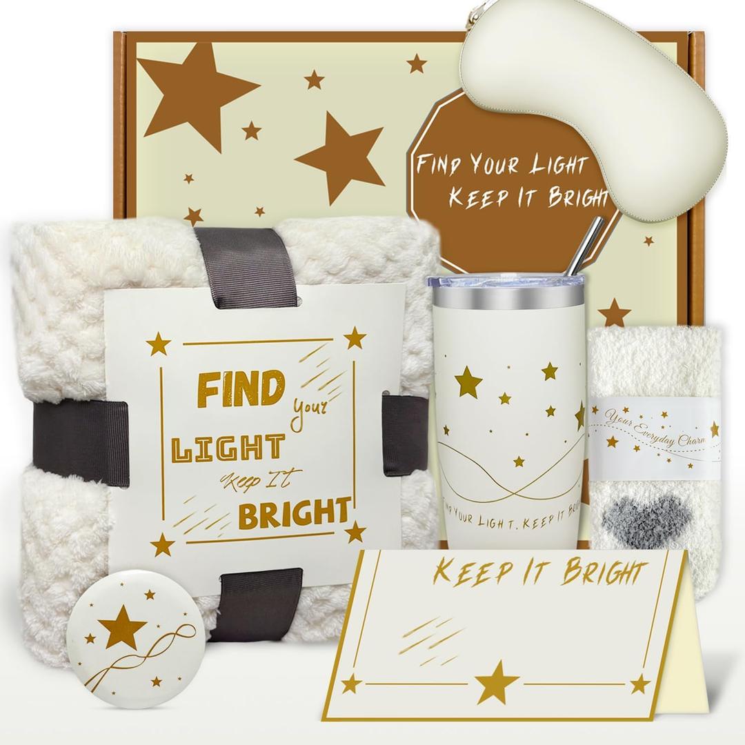 LYHOME Gift Basket for Women,Unique Birthday Gifts for Women, Best Friend Birthday Gifts Encouraging Care Package for Recovery,Cozy Blanket & Self-Care Essentials