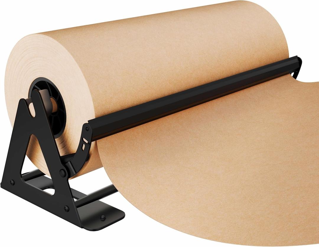 DIY Crew 24 Inch Paper Roll Dispenser and Cutter - Heavy-Duty Wall Mountable, Non Slip Tabletop - Kraft, Freezer, Butcher Paper - Up to 1000ft Rolls