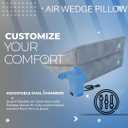 Boyd Sleep Inflatable Air Wedge Pillow, Adjustable Dual-Chamber Incline with Electric Pump, Auto Seal Valves & Ever Firm Fabric, for Acid Reflux, Snoring, GERD, Pregnancy, Back Support, 24" x 22"