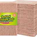Natural Sisal Non-Scratch Scouring Pads, 24Pcs Plant Based Household Scour Pads for Kitchen, Garage and Outdoors, Cellulose Multipurpose Scrubbies for Cleaning