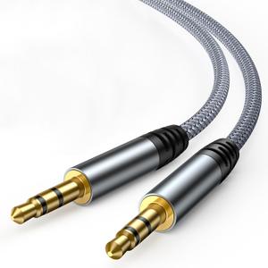 AUX Cable, Auxiliary Cable [20ft/6M, Hi-Fi Sound] 3.5mm Nylon Braided AUX Cord for Car Compatible with Stereos, Speaker, Headphones and More (Grey)