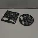 2 Pcs Cast Iron Trivet for Hot Dishes 7.1 Inch Metal Tree Trivet Set Dutch Oven Accessories Decorative Heat Resistant Tree Trivets with Rubber Feet Caps and Ring Hanger for Hot Pots and Pans