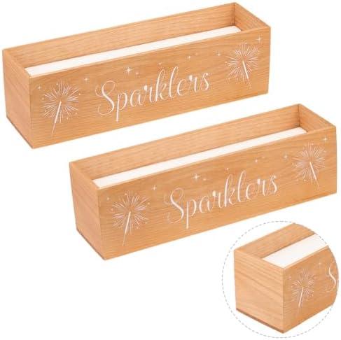 ORIGACH 1 Pcs Wooden Wedding Sparklers Holder, Rustic Woodland Wedding Birthday Sparklers Sign, Party Favor Accessories for Anniversary Bridal Shower Party Supplies