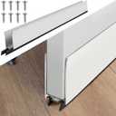 Pushglossy 1 Pack 1" x 32" Storm Door Sweep Replacement Bottom Sweep Aluminum Expander for 1" Thickness Security Storm Door Weatherstripping(White)
