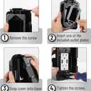 Bates- Outdoor Outlet Cover Weatherproof, Black 1-Gang Outdoor Electrical Outlet Cover Box with Mounting Hardware, Horizontal/Vertical Use