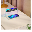 4in1 Multifunction Mobile Wireless Charger with Colorful Night Lights, Bluetooth Speaker, Digital Clock Alarm