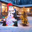 7FT Christmas Inflatable Snowman, IP65 Lighted Blow Up Snowman with LED Lights, Automatic Inflation Yard Decorations for Lawn Garden Holiday Decor