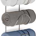 Wallniture Boto Bathroom Towel Rack Wall Mounted Organizer, Bath & Hand Towel Holder, 3 Sectional Bathroom Storage Rack Chrome Round Shape