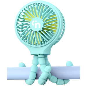 WiHoo Portable Stroller Fan, 11H Ultra-long Battery Life 3 Speed 360°Rotate, USB Rechargeable or Battery Operated Cooling Clip On Personal Fan for Baby Crib Travel Car Seat Blue