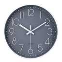 jomparis Wall Clock 12 Inch Non-Ticking Silent Battery Operated Round Wall Clock Modern Elegant Simple Style Clock for Home Office Kitchen Bedroom Living Room