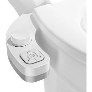 PIKETS Bidet Attachment for Toilet, Dual Nozzle (Frontal and Rear Wash) Non-Electric Fresh Water Bidet Toilet Seat Attachment with Nozzle Self Cleaning, Adjustable Water Pressure (White)