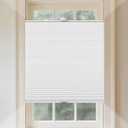 Custom Size Tension Holding Top Down Bottom Up Cellular Shades, Room Darkening Blackout Top Down Bottom Up Cellular Shades, Energy-Saving Honeycomb Blinds, Noise Reduction Honeycomb Blinds (02- Blackout- Snow White)