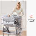 VEVOR Baby Changing Table, Foldable Diaper Change Station with 2 Fabric Drawers, Side Basket and Hanging Rod, Adjustable Height Changing Table with Lockable Wheels and 2 Star Toys, Light Gray
