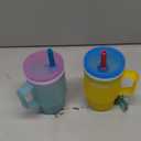 Infantino My 1st Tumbler, 10 Oz. Durable Plastic Sippy Cup with Silicone Leak-Resistant Straw & Handle, for On-the-Go, BPA-Free Transition Cup, Cool Breeze & Lemon Rizz, 2-Pack