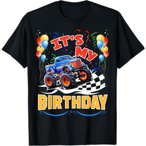 It is My Birthday Boy Monster Truck Car Party Day Kids Cute T-Shirt Small