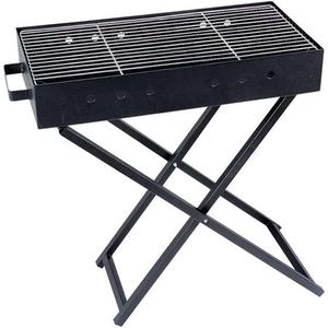 Black Portable Outdoor Charcoal Grill, Foldable Camping Grill, Stainless Steel Grill, Ideal for Backyard Parties and Outdoor Cooking (23.6 11.8 26.3 in)