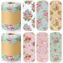 FuWeave 60 Pack Reusable Toilet Paper Washable Soft Bidet Towels Bulk Gifts Paperless Rolls Flannel Cotton 12'' x 4.3" Family Cloth Wipes Bathroom Napkins with Cardboard (Rosebud)