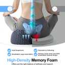 Ergonomic Memory Foam Seat Cushion Hemorrhoid Pillow for Hip Sciatica and Tailbone Pain Relief for Office Chair Car and Home (Grey)