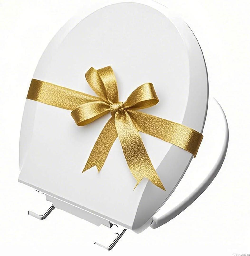 Toilet Seat Round Quick Release & Soft Close, Round 16.5inch Toilet Seat Slow Descent No Slapping Quiet, Easy Clean, White, Plastic, 2 Years Support