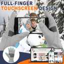 FZ FANTASTIC ZONE Winter Waterproof Ski Snow Gloves for Men Women,Warm Touchscreen Gloves for Cold Weather Driving Run Gift (X-Large, Light Grey)