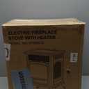 Electric Fireplace Stove Heater - Freestanding Electric Fireplace Heater with 3D Flame Effect, 1500W Infrared Electric Stove Heater for Indoor Use with Thermostat, Tip-over&Overheat Protection