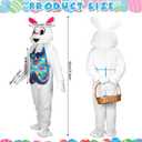 Hicarer 5 Pcs Easter Bunny Costume Adult Rabbit Costume Bunny Suit for Easter Mascot Outfit Cosplay (White)