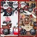 Panelee 12 Pcs Pirate Theme Paper Lanterns Birthday Party Decorations 8 Inch Hanging Round Paper Lanterns for Halloween Party Decorations Holiday Indoor Outdoor Ceiling Ornament Supplies