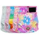 Female Dog Diapers 5Pcs - Premium Reusable Diapers for Doggie in Heat - Highly Absorbent Dog Diapers Female for Pet Incontinence with Adjustable Snaps,Rainbow,S