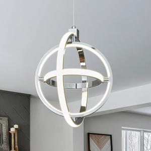 Modern LED Pendant Light Chrome Pendant Lights 4000K Dimmable External Glow Height Adjustable Pendant Lighting for Kitchen Island Dining Room Bedroom Living Room Foyer3-Ring, Round-3 Ring External Glow